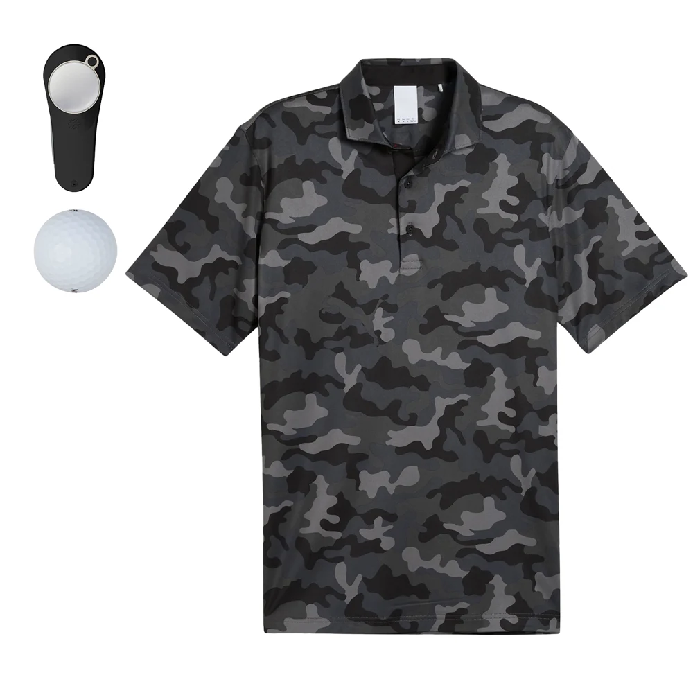 PUMA® Volition Camo Men's Polo Shirt, Towel, Srixon® Golf Balls & Pitchfix® Icon Divot Tool Gift Set 1