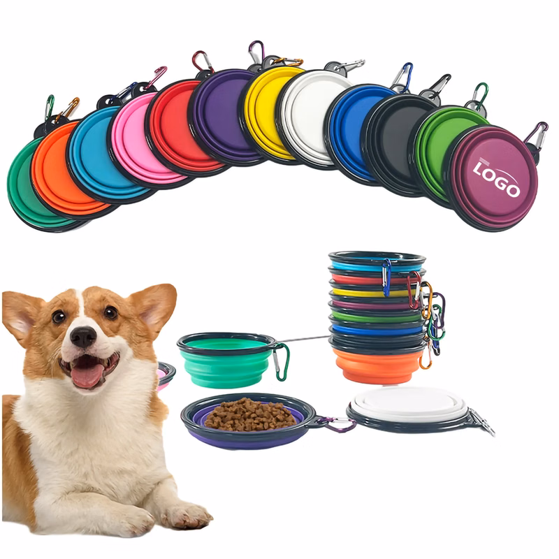 MOQ 20pcs Travel Friendly Portable Collapsible Pet Bowl