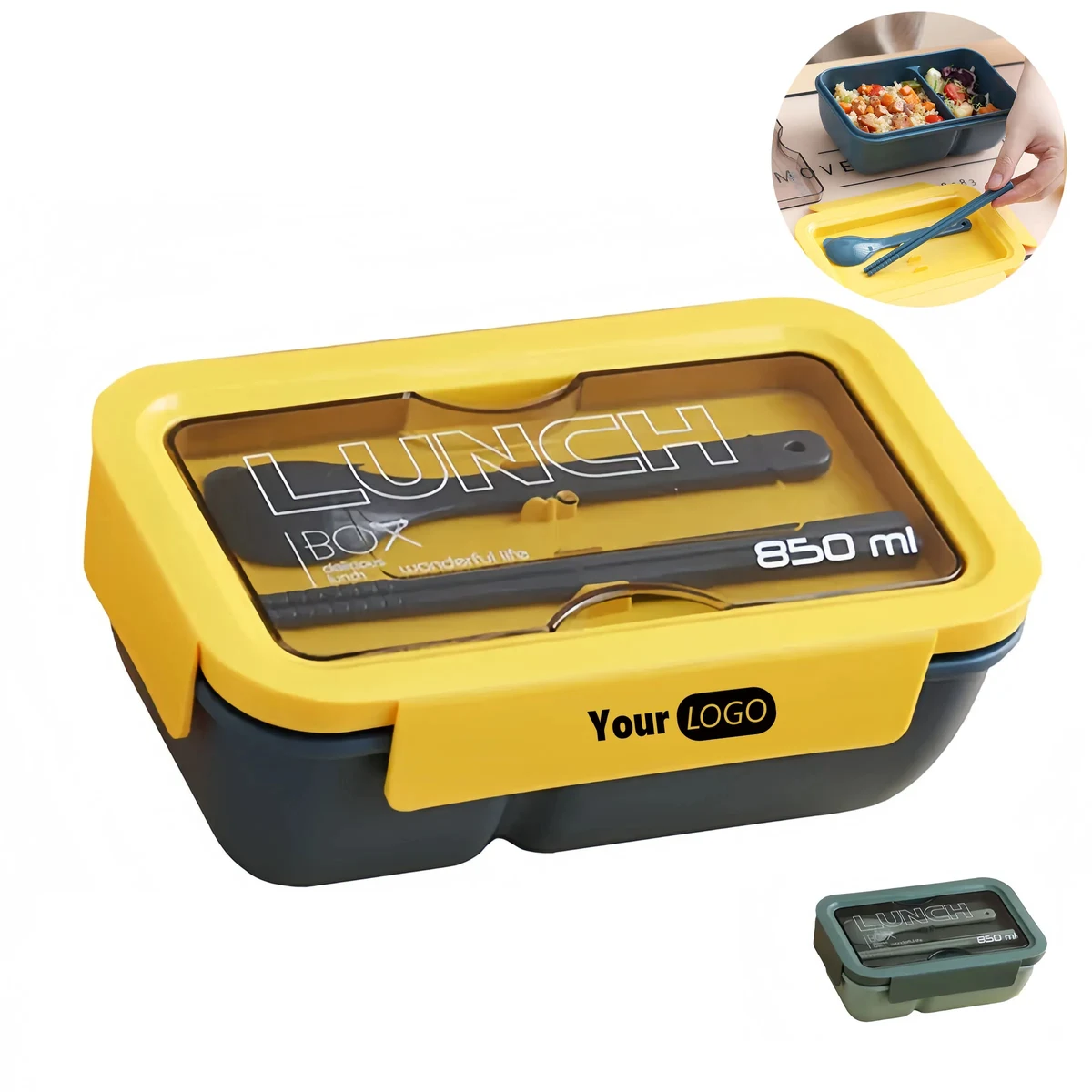 Polypropylene Single Layer Rectangular Student Lunch Box 1