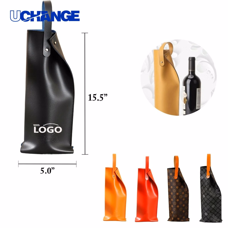 PU Leather Wine Tote Bag Container