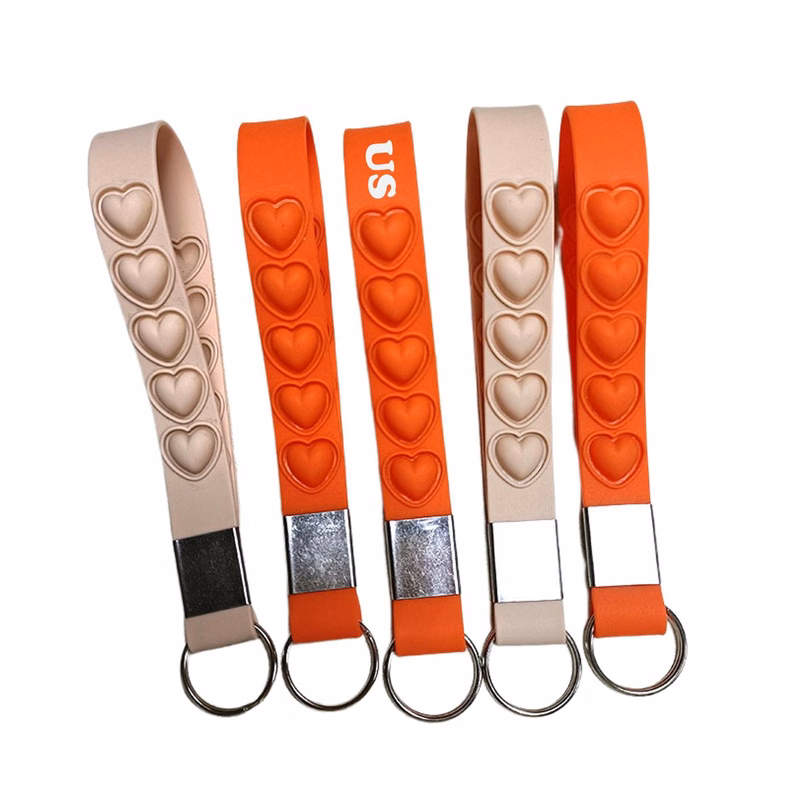 Silicone Push Pop Reliever Keychain