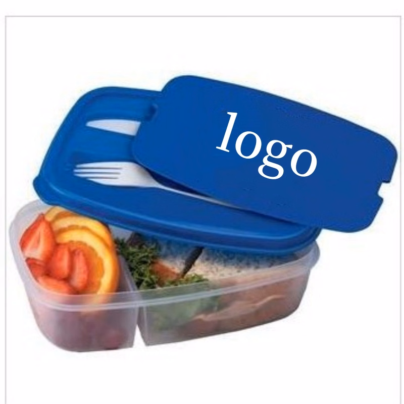 2-Section Food Container with Utensils