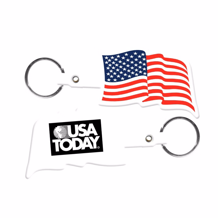 US Flag Flexible Key Tag