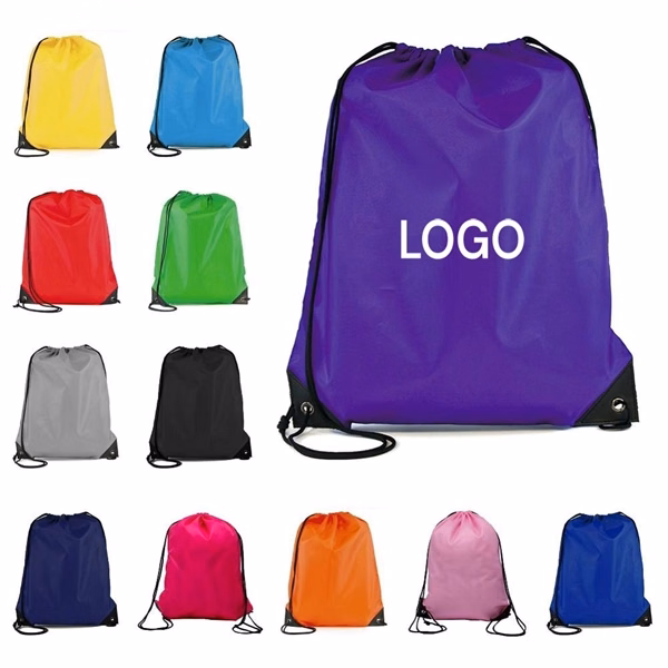 Custom Large Polyester Drawstring Backpack — Durable Sports & Event Giveaway Bag