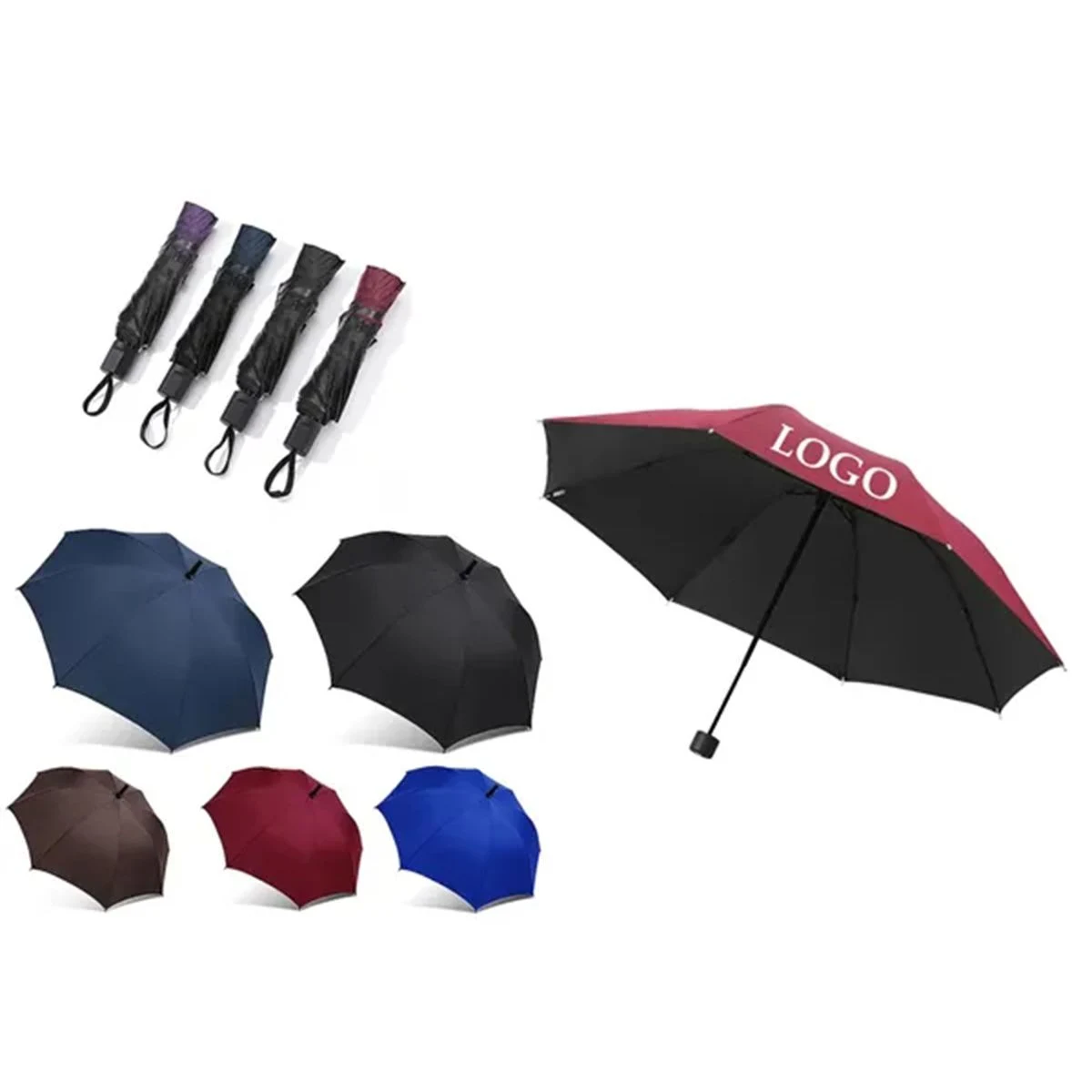 Custom Logo Folding Sun & Rain Umbrella 1
