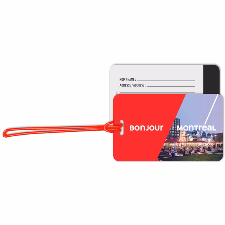 Write-On Luggage Tags .020 Plastic 2.75"x4.5" in Full Colour with 6" Loop