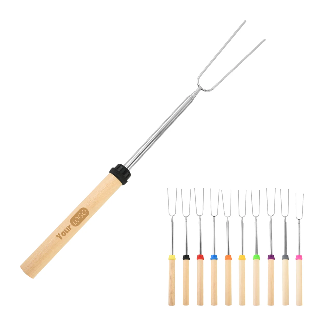 Stainless Steel U-Shaped Telescoping BBQ Fork 1