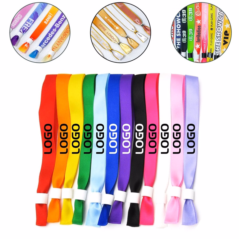 Disposable Custom Full Color Fabric Wristband With Lock