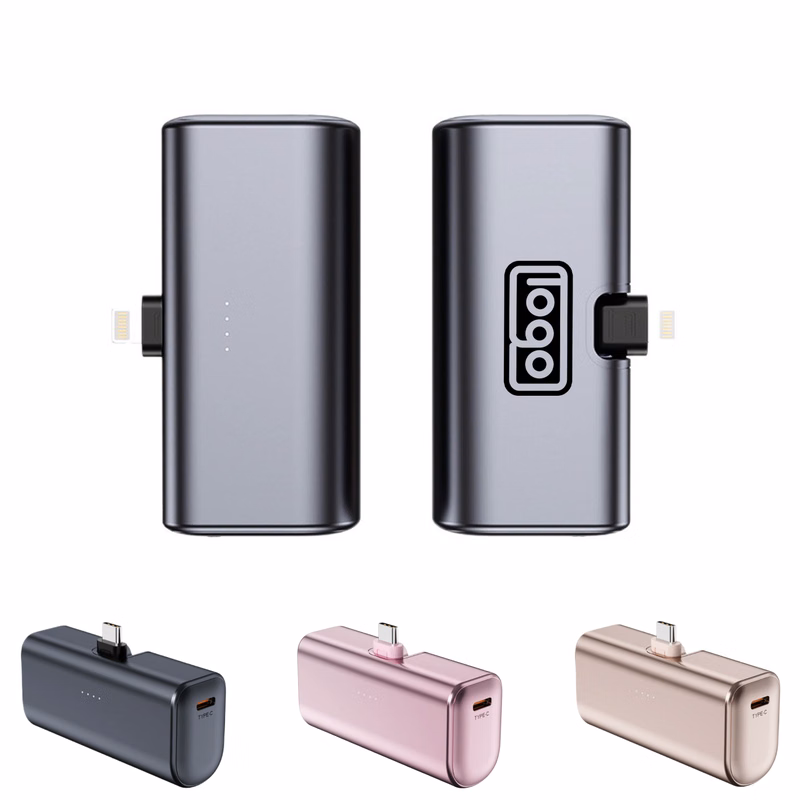 5000mAh Portable Power Bank with Built-in Cables