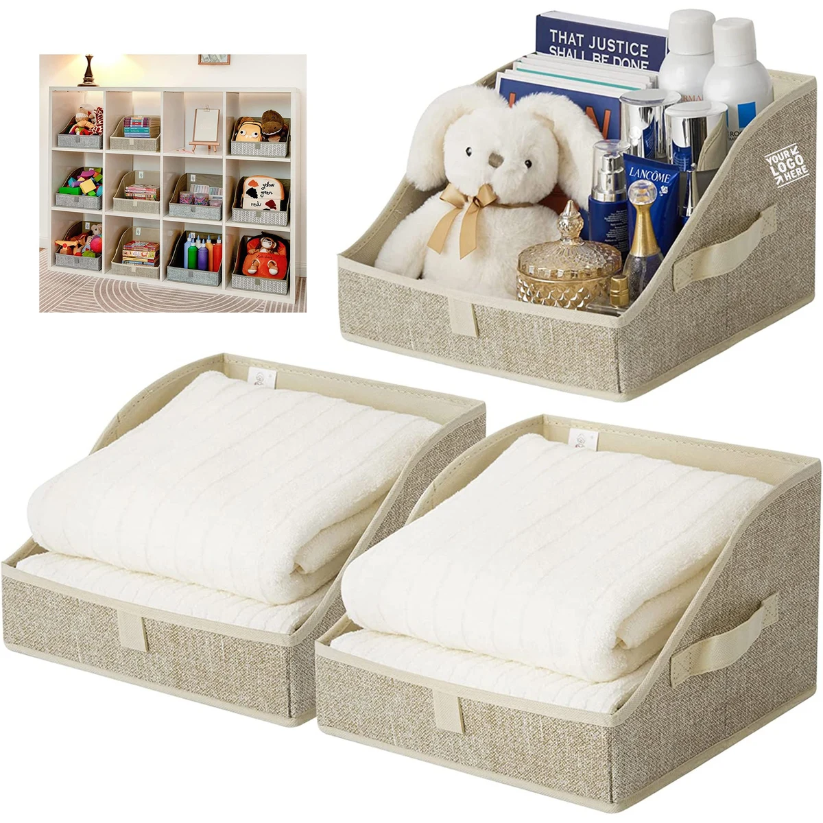 3 Pack Trapezoid Storage Bin Organizer 1