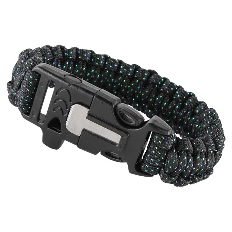 Survival Paracord Bracelet with a Whistle and a Fire Starter 1