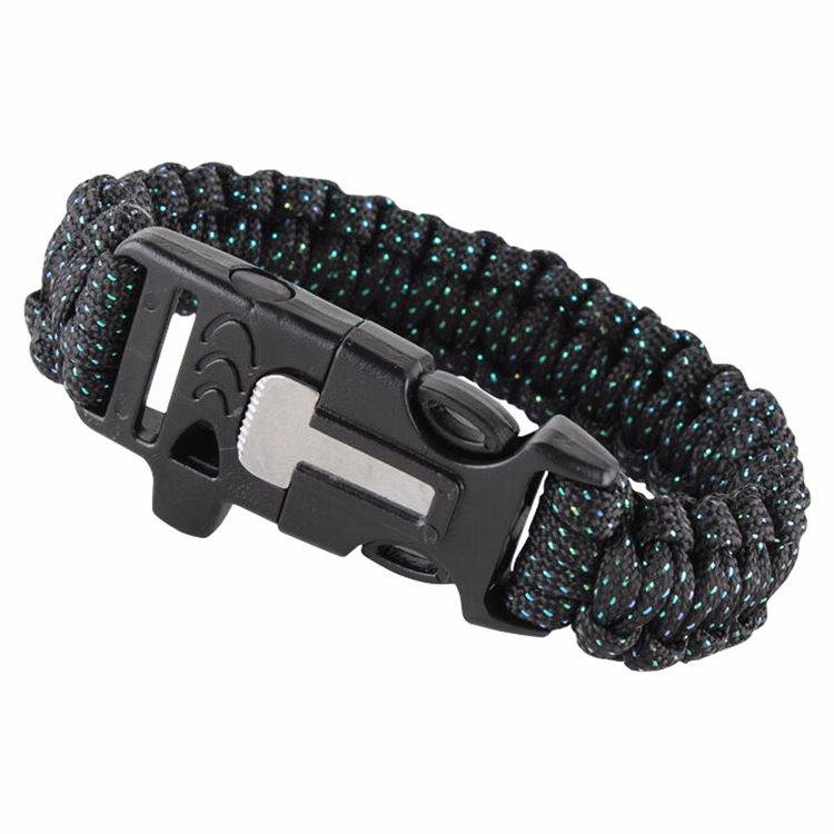 Survival Paracord Bracelet with a Whistle and a Fire Starter