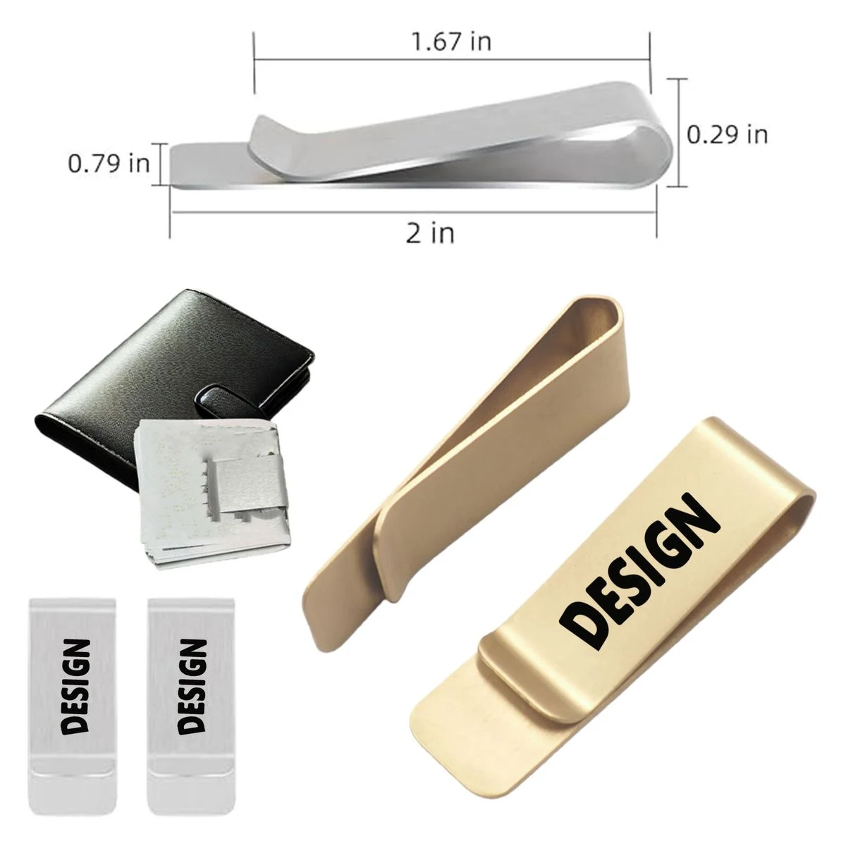 Small Slim Money Clip Stainless Steel 1