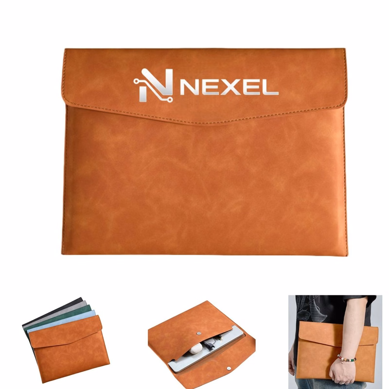 Waterproof PU Leather A4 File Folder Laptop Sleeve Pouch