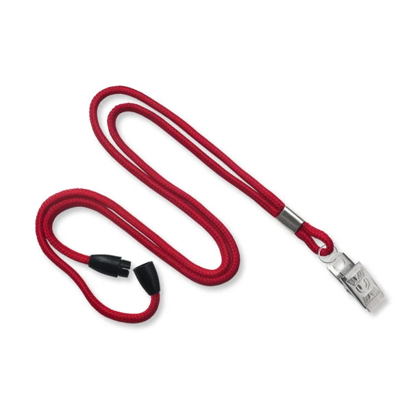 1/8" Breakaway Blank Lanyard w/Bulldog Clip (Red) 1