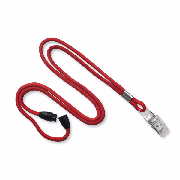 1/8" Breakaway Blank Lanyard w/Bulldog Clip (Red)