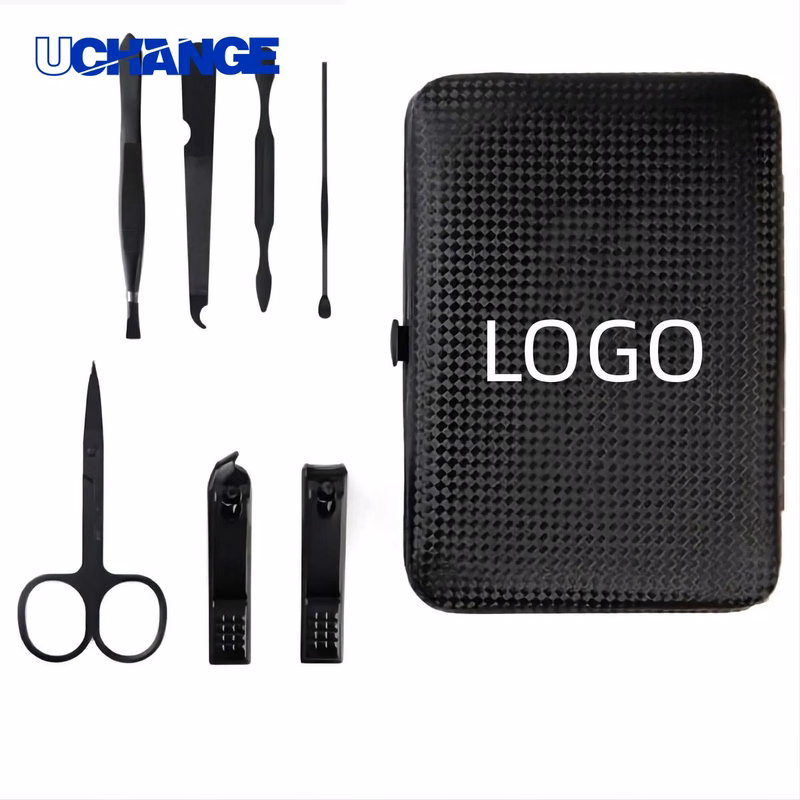 7 Pieces Leather Look Manicure Set