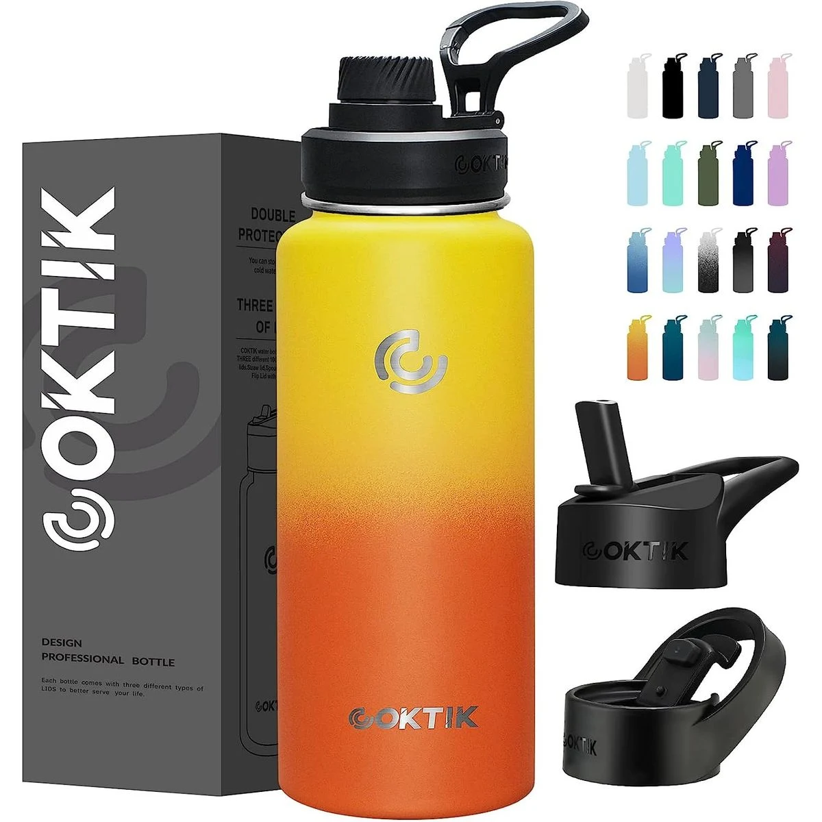 32oz Sports Water Bottle With Straw,3 Lids, Stainless Steel Vacuum Insulated Water Bottles, custom water bottle with logo imprint 1