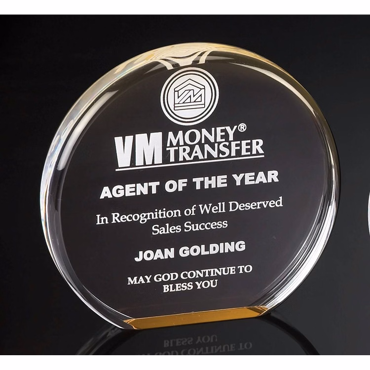 6" Diameter Gold Reflective Acrylic Award