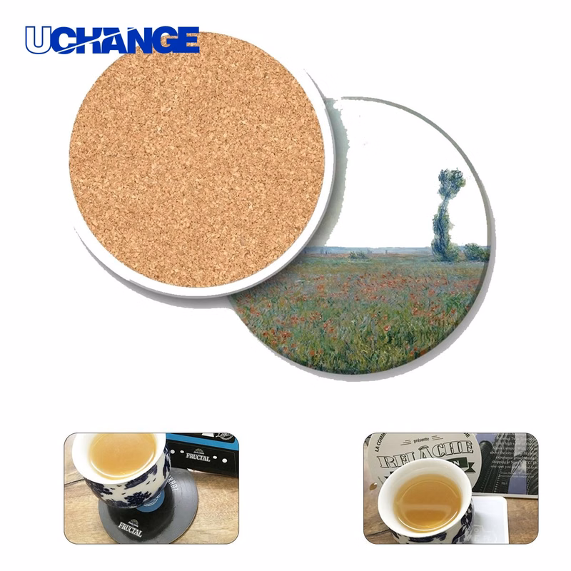 Round Custom Patterned Ceramic Cup Coaster Mat