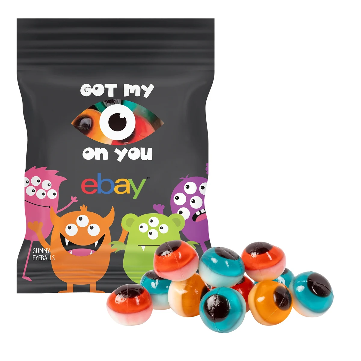 Clever Candy 2oz. Full Color DigiBag™ with 3D Gummy Eyeballs 1