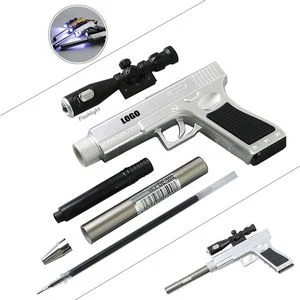 Pistol Gun Shaped Pen With Flashlight 1