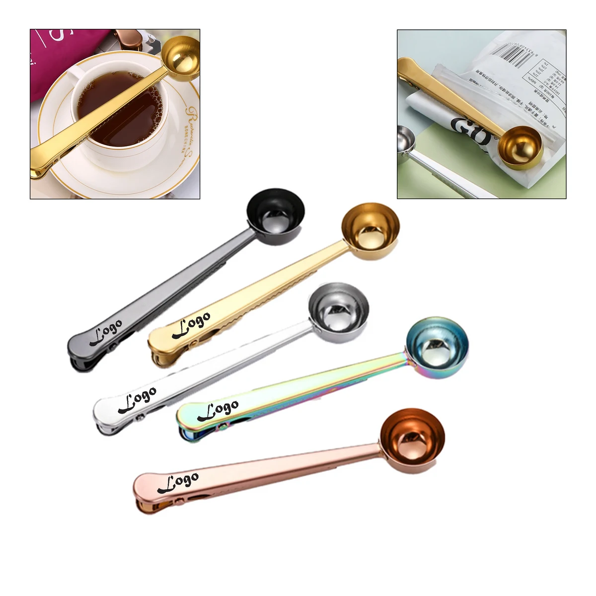 Stainless Steel Coffee Spoons with Bag Clip 1