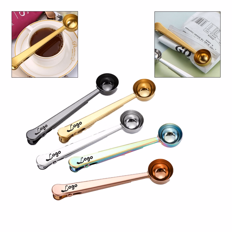 Stainless Steel Coffee Spoons with Bag Clip