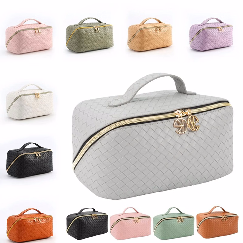 Large Capacity Leather Waterproof Makeup Bag