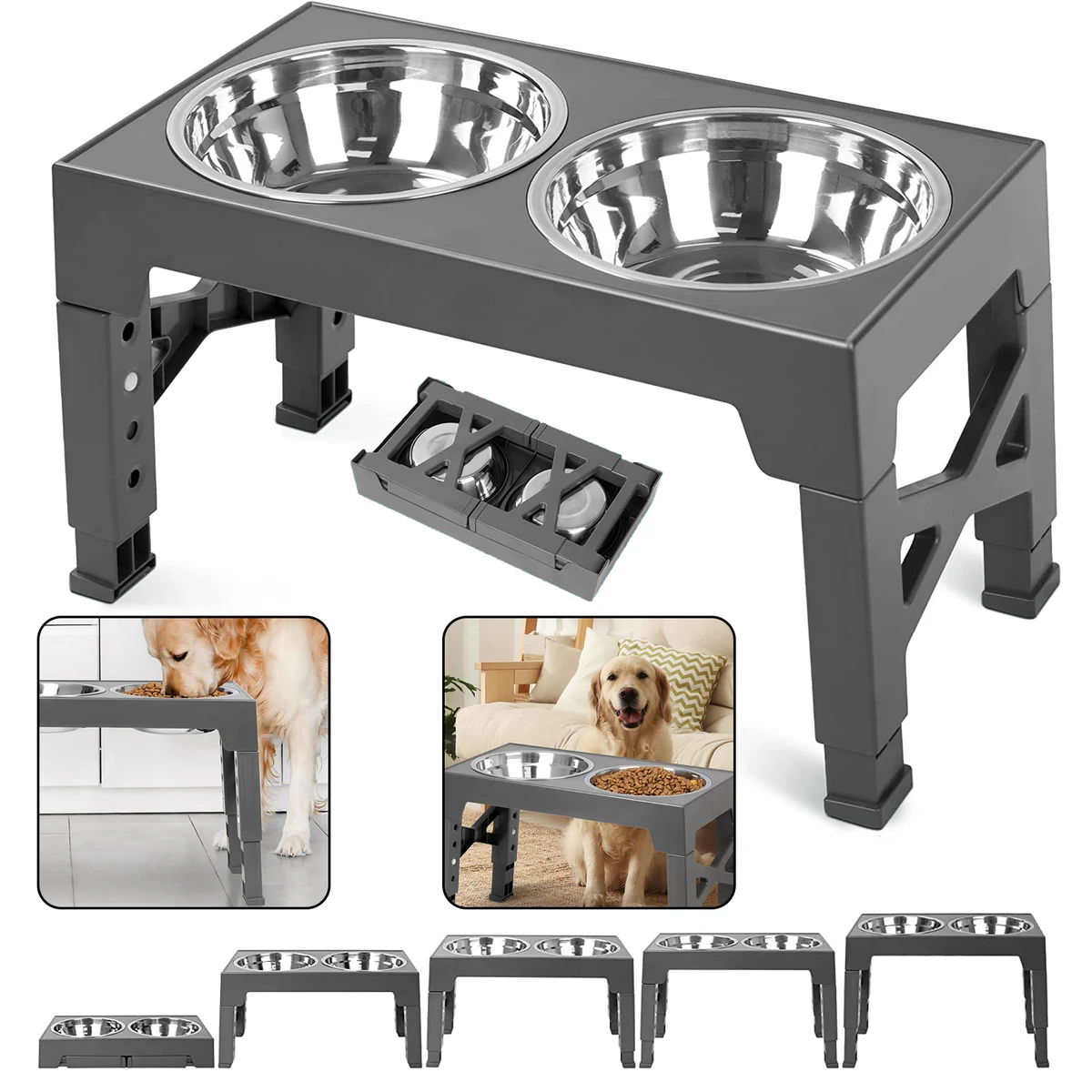 Elevated Stainless Steel Dog Bowls 1
