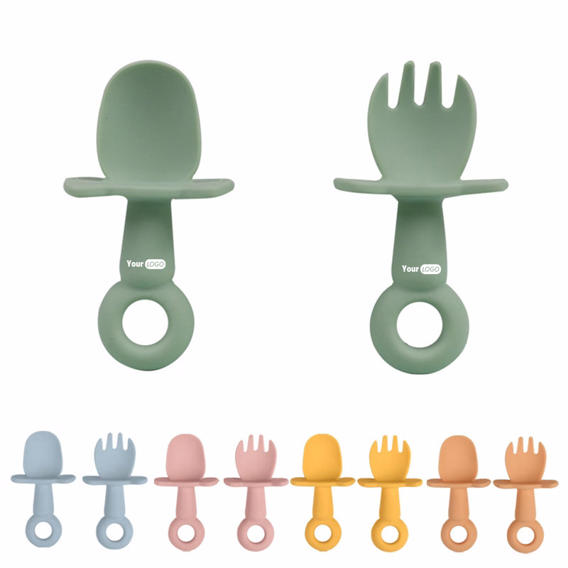 Silicone Baby Spoons Self Feeding and Baby Forks