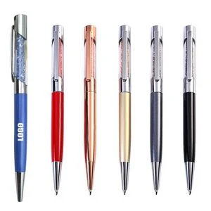 Plated Metal Color Pen With Crystal 1