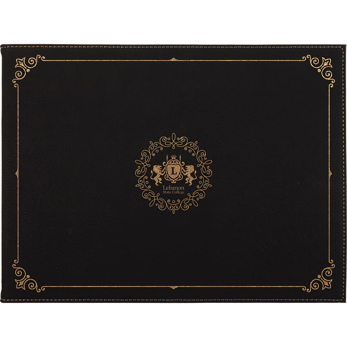 Black/Gold Leatherette Certificate Holder 1