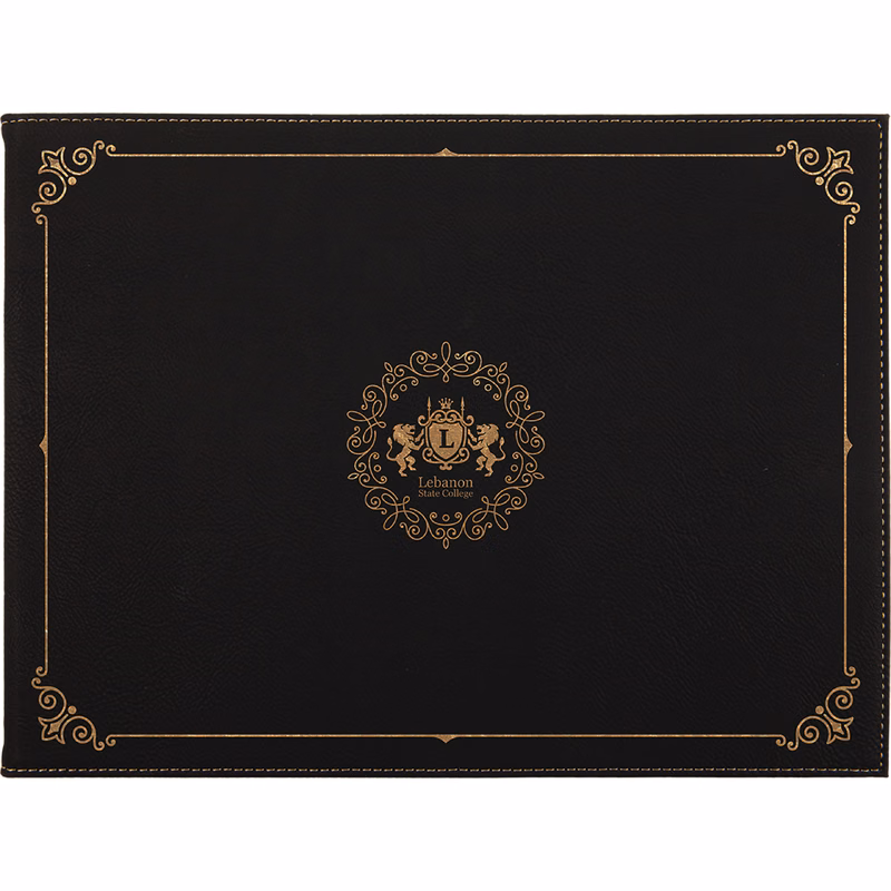 Black/Gold Leatherette Certificate Holder