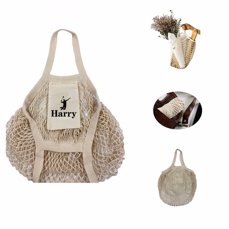 Cotton Mesh Storage Tote Bag