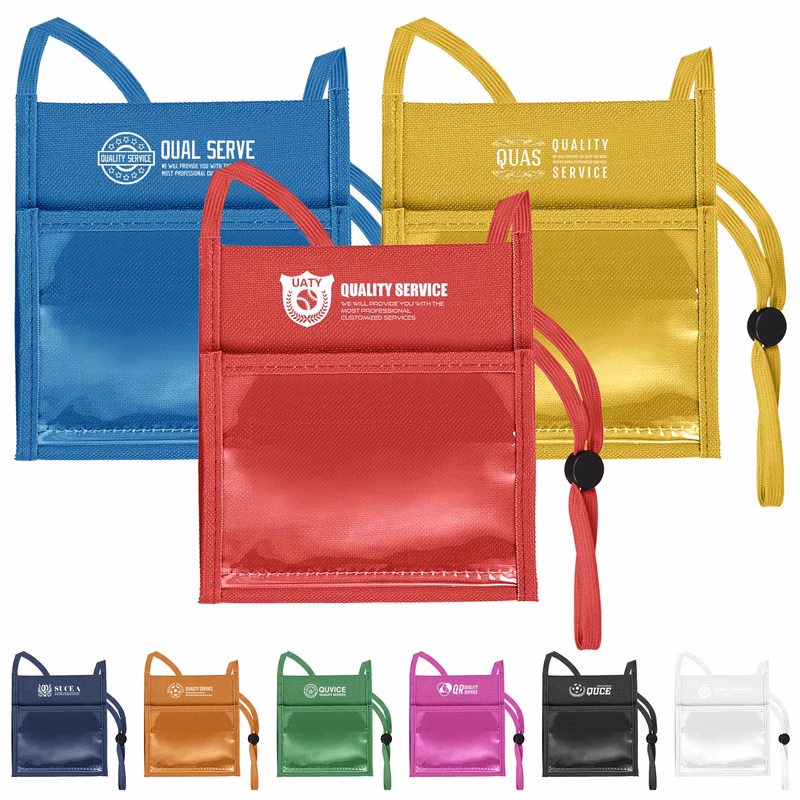 Convention Badge Holder ID Card Bag With Lanyard