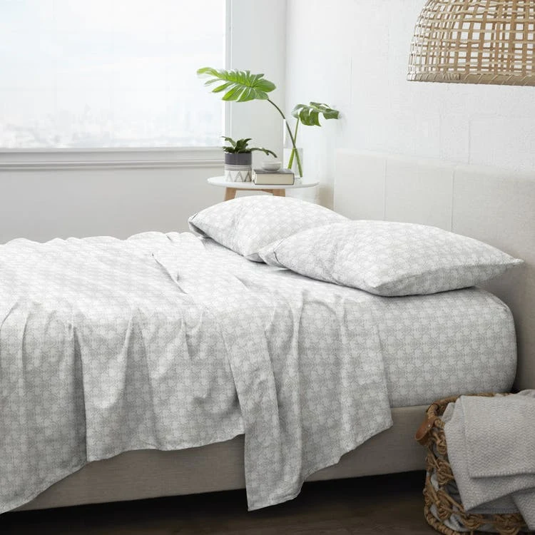 Premium Bed Sheets - Bouquet Gray King 4 Set 1