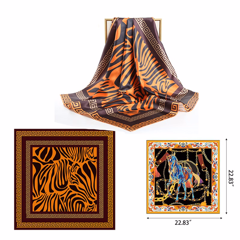 All-over Print Square Scarves in Silk MOQ of 50