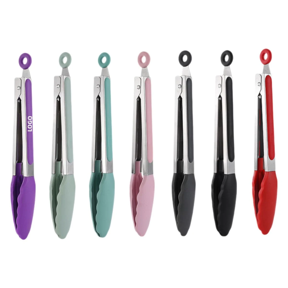 Food-Grade Silicone 480??F Cooking Tongs 1