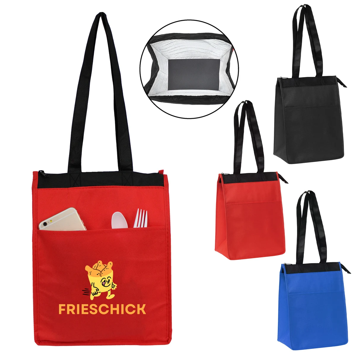 Insulated Hot/Cold cooler Tote- Medium Size w/ Zipper Closure 1