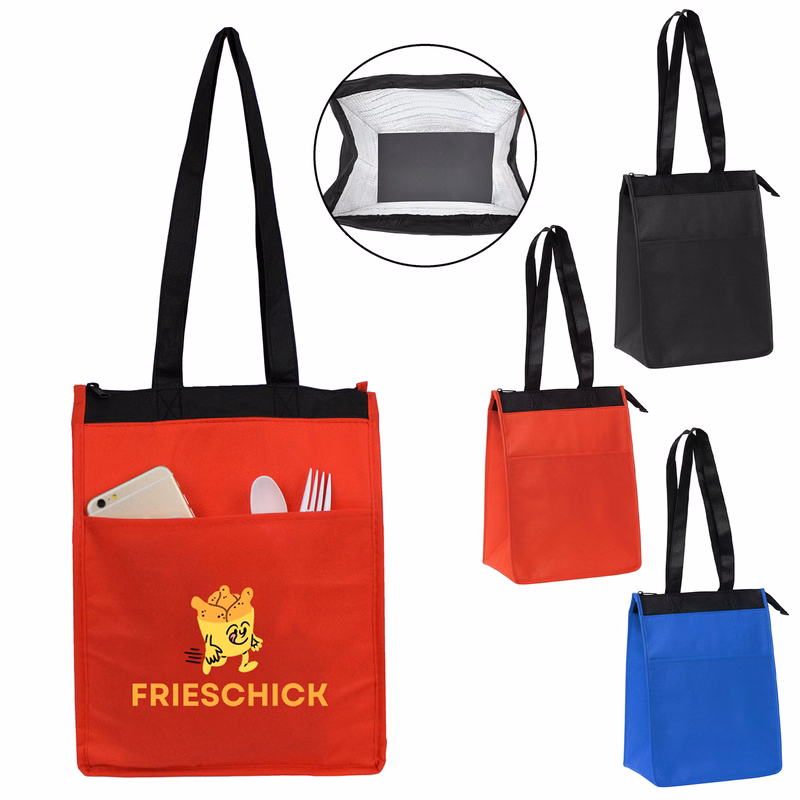 Insulated Hot/Cold cooler Tote- Medium Size w/ Zipper Closure