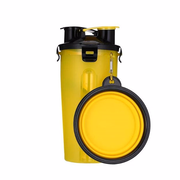 Dog Water Bottle Food Container with Bowl