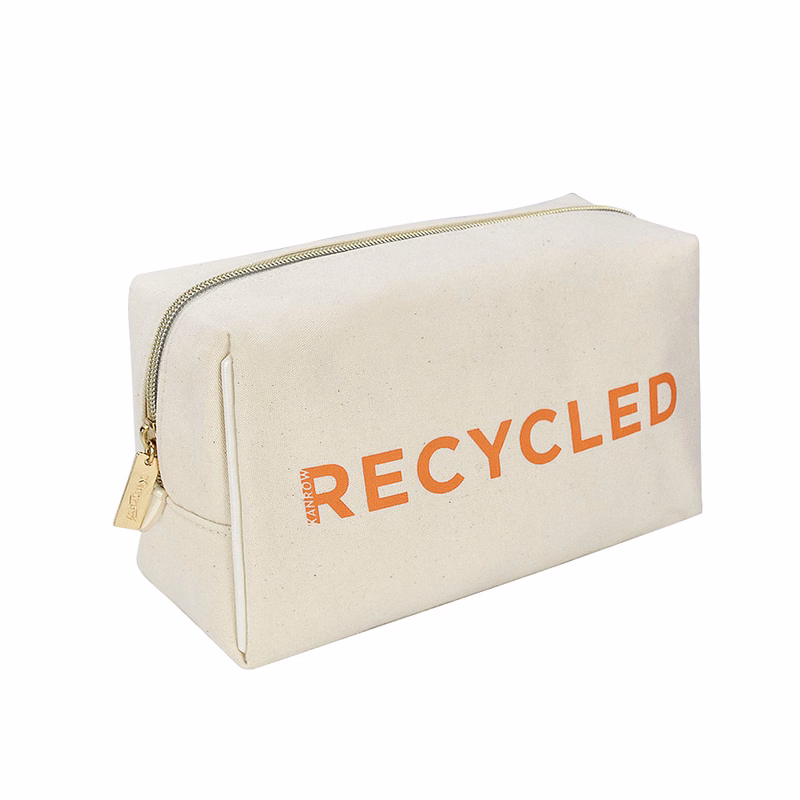 Large-Capacity Natural Canvas Cosmetic Bag