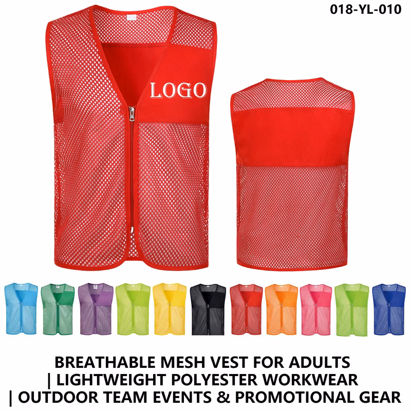 Custom Logo Mesh Vest ?C 100% Polyester, Multiple Colors