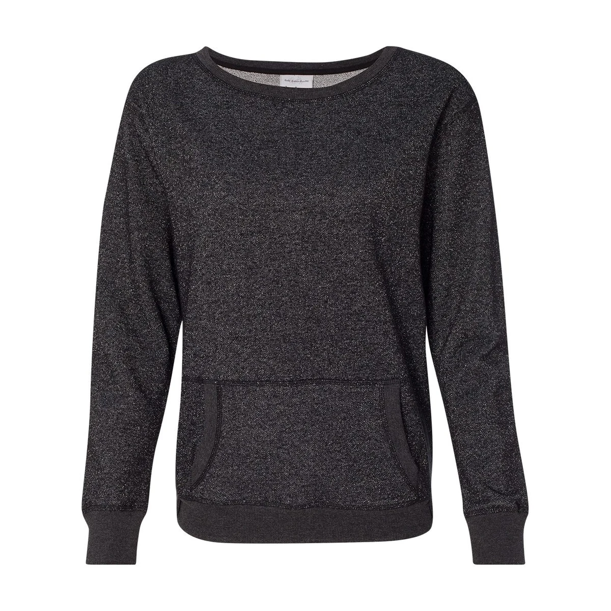 Women's Glitter French Terry Wide Neck Sweatshirt - 8867 1