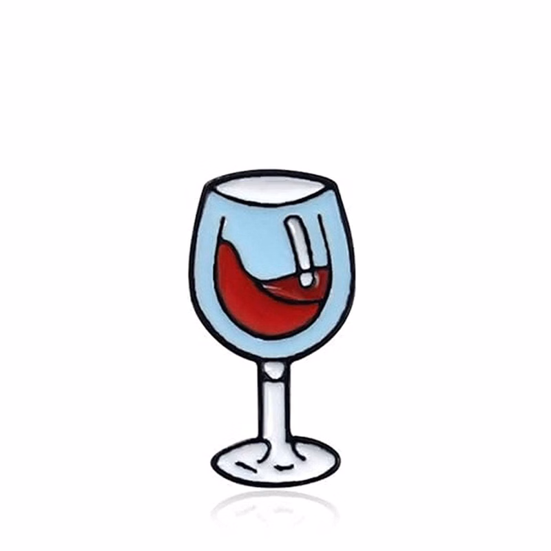 Custom Alloy Red Wine Bottle Brooch Badge
