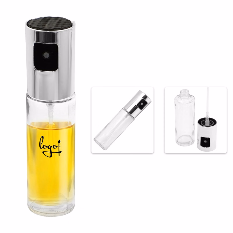 Transparent Glass Press Spray Oil Bottle