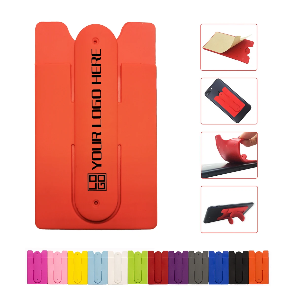 Tough Silicone Phone Card Holder & Stand 1