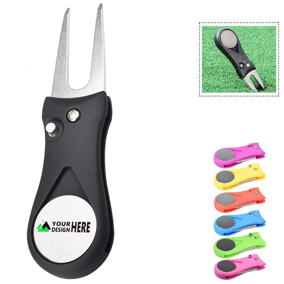 Foldable Golf Divot Tool Ball Marker Magnetic 1