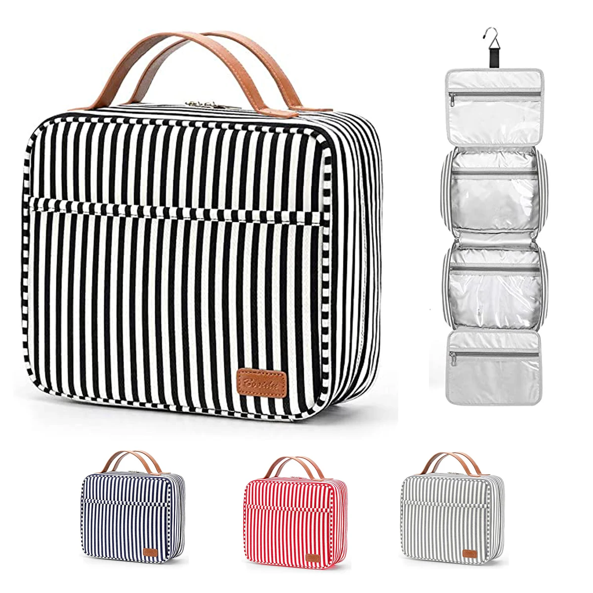 Striped Hanging Canvas Toiletry Bag 1